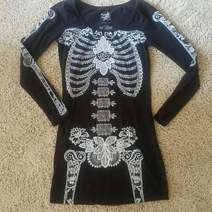 Black and white skeleton dress